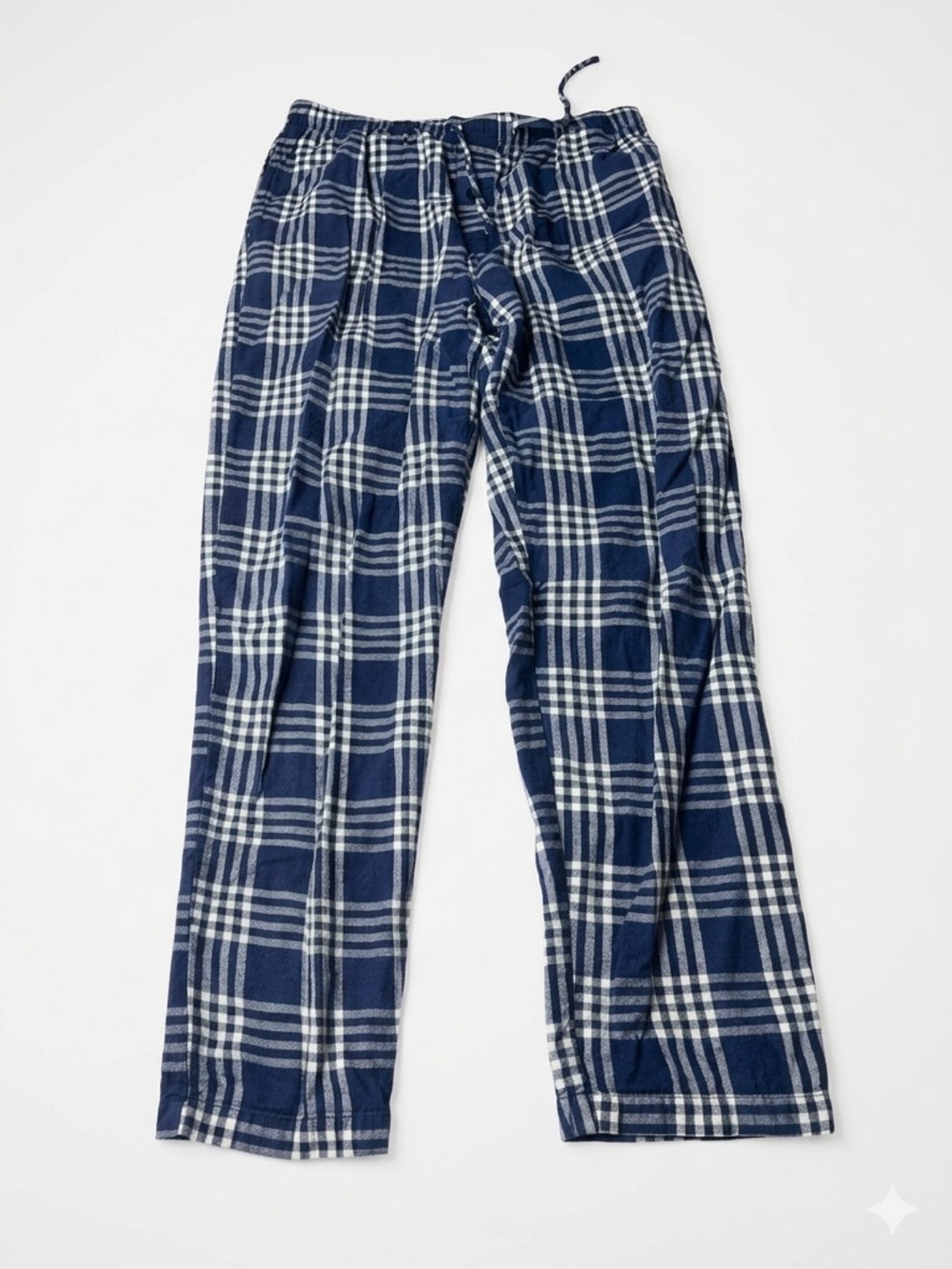 Ben Sherman Men’s Navy Blue & White Plaid Flannel Pajama Pants - Size Medium